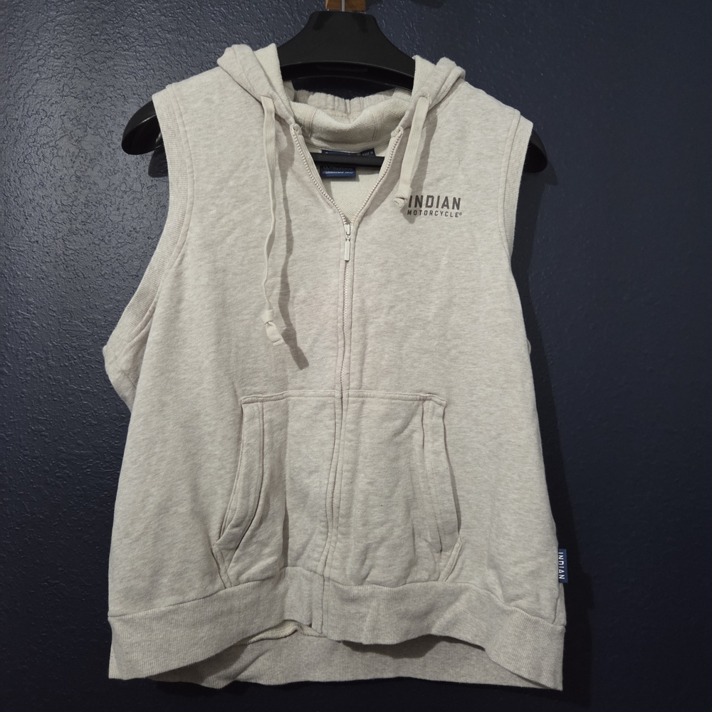 Indian Motorcycle Women's Cream Sleeveless Hoodie